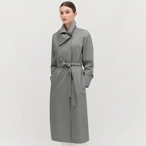 Cuyana Trench Coat in Steel Green